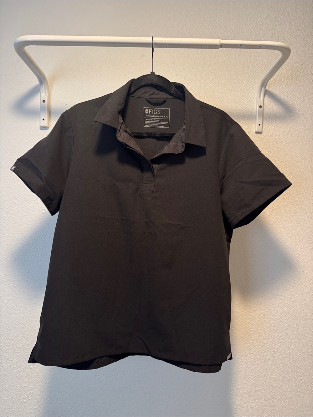 Figs women’s Nala Black Polo with Classic Collar